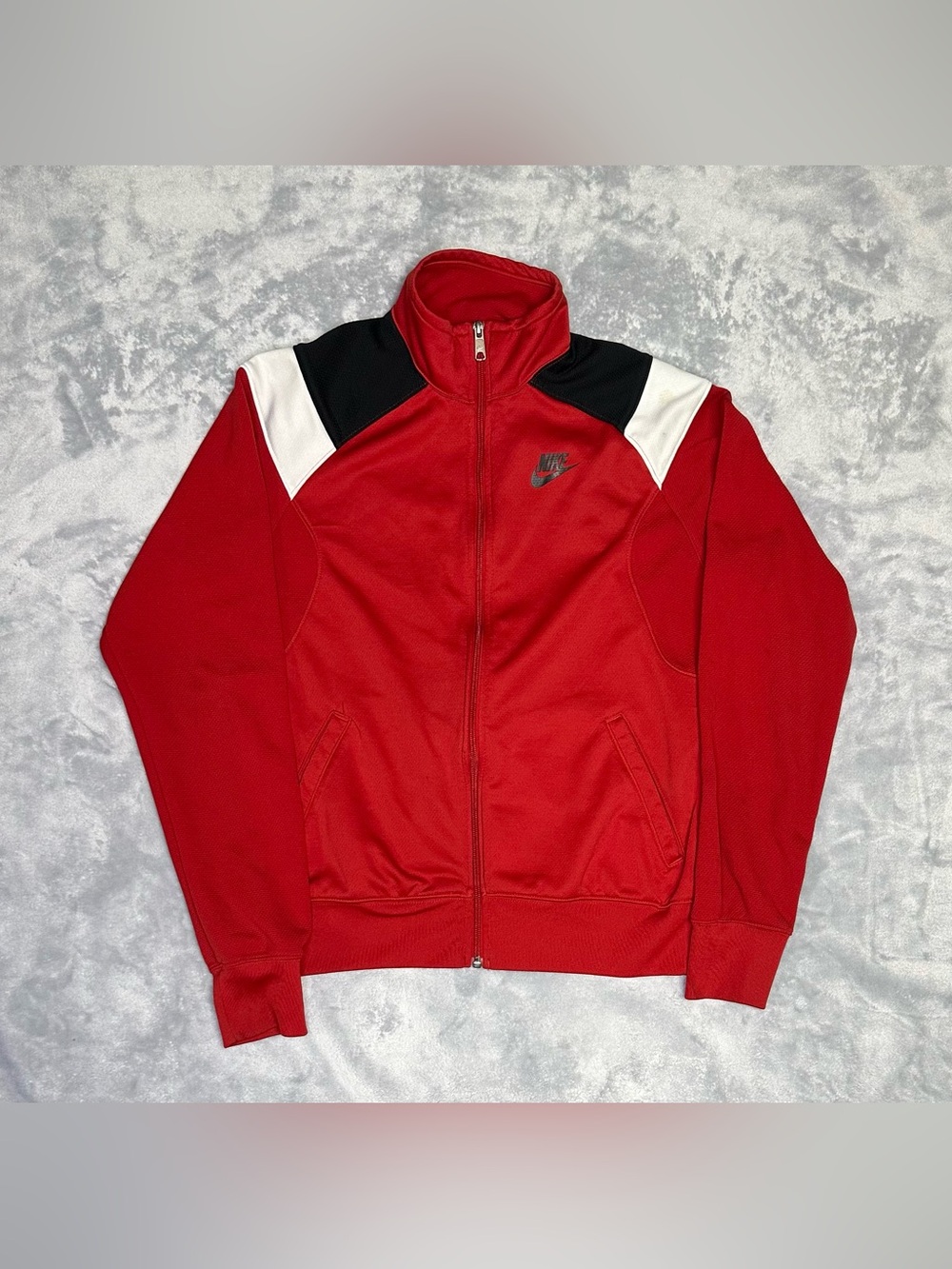 Nike Sportwear Track Jacket Men's M Red Full Zip Sweatshirt